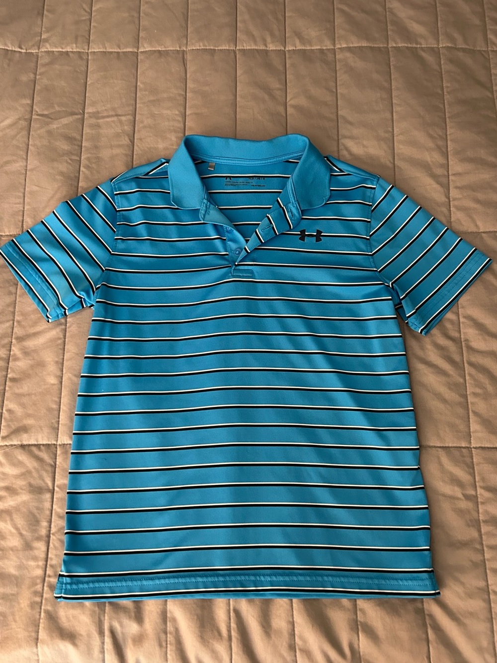 Under Armour Turquoise & White Striped Polo